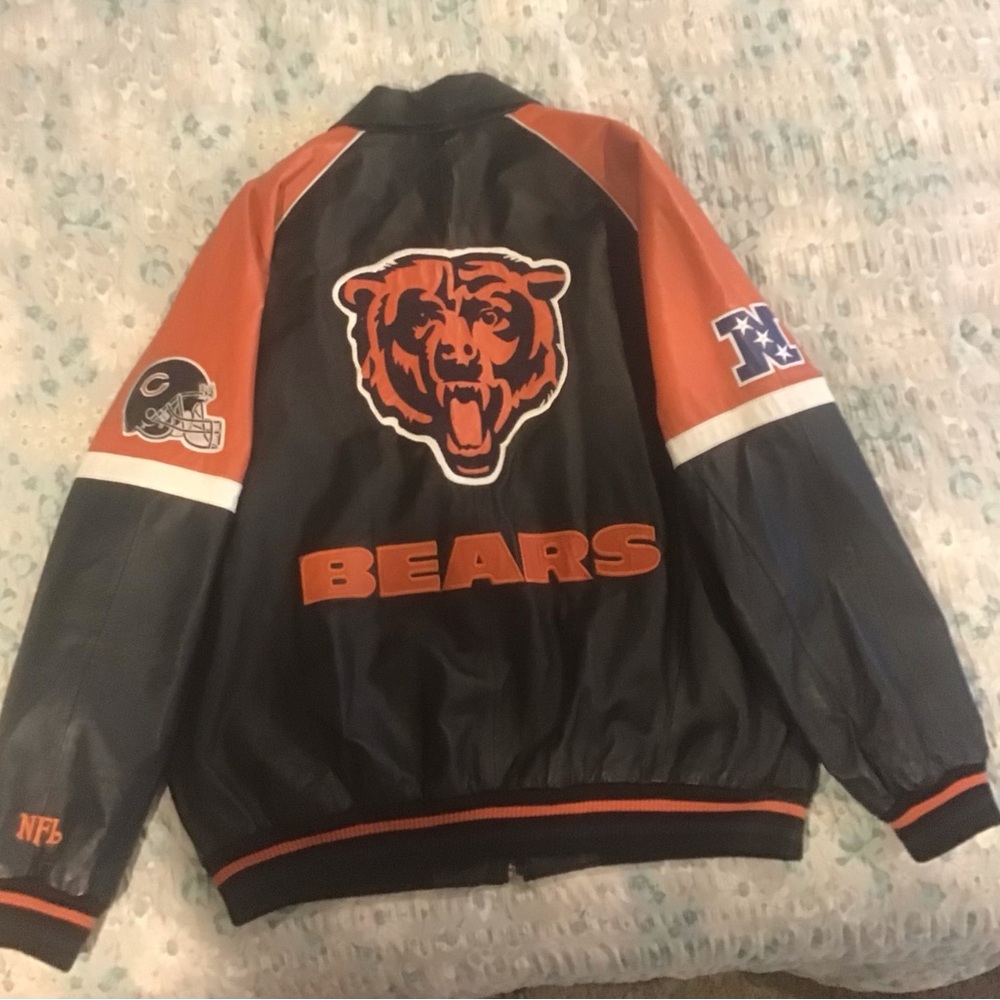 Mens XXL Leather Chicago Bears Coat